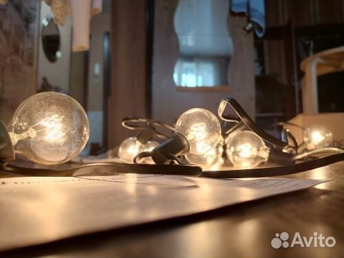 Уличная ретро гирлянда с лампочками 15 m