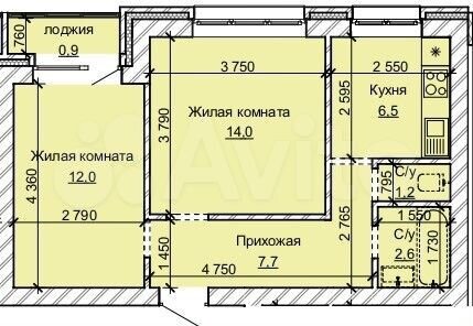2-к. квартира, 44,9 м², 10/10 эт.
