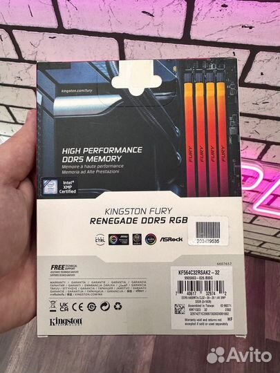 Память Kingston Fury Renegade RGB 32GB KF564C32rsa