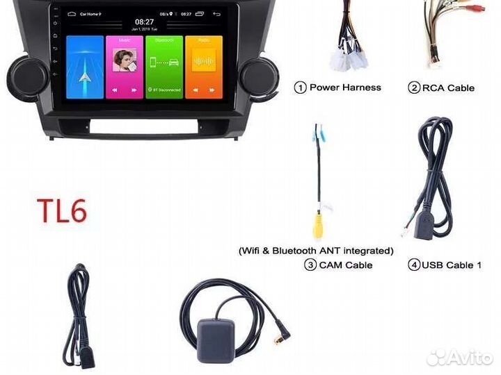 Магнитола для Toyota Highlander 2007-2013