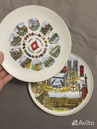 Тарелки сувернирные лондон и шаейцария