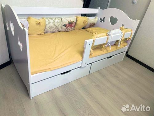 Кроватка детская высокий борт сингл берёза