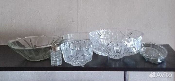 Новые хрустальные вазы + из стекла времён СССР