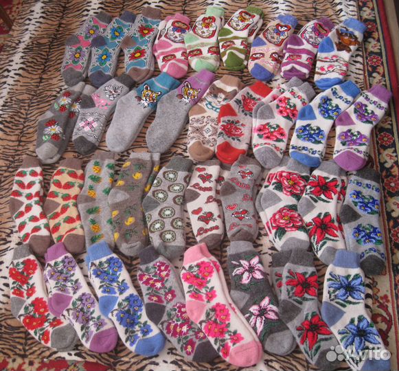 Теплые женские носки следки шерсть козий пух