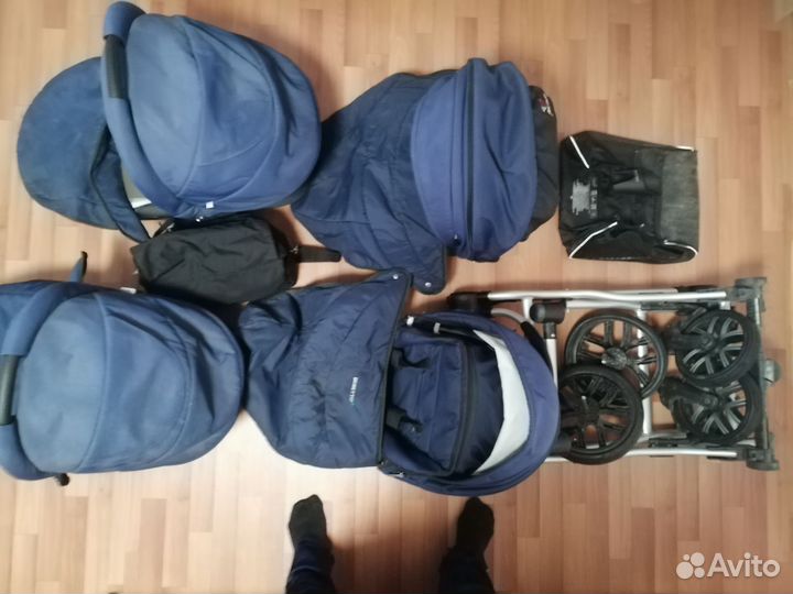 Коляска 2 в 1 бу для двойни bebetto 42