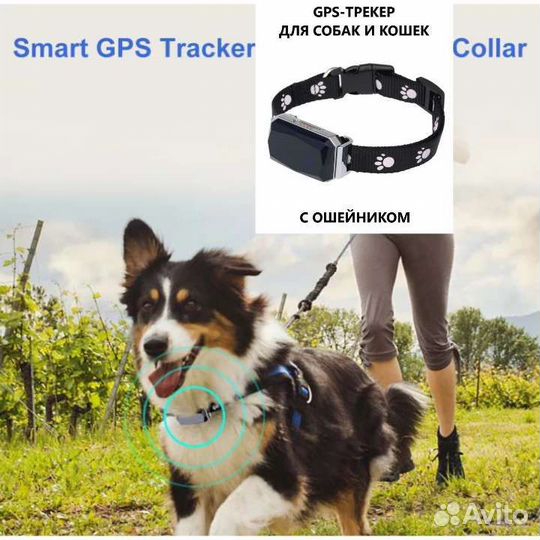 Gps tracker для собак и кошек с ошейником. Новый