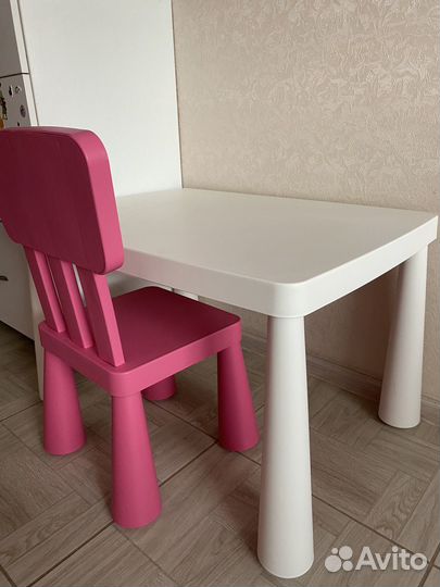 Детский стол и стул маммут икея