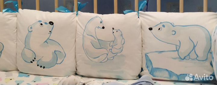Бортики подушки в детскую кроватку