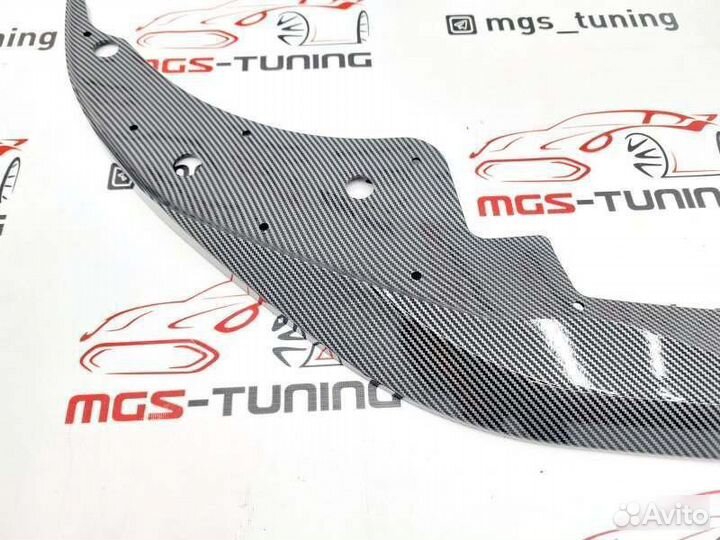 Губа переднего бампера под карбон BMW 4 G22 G26