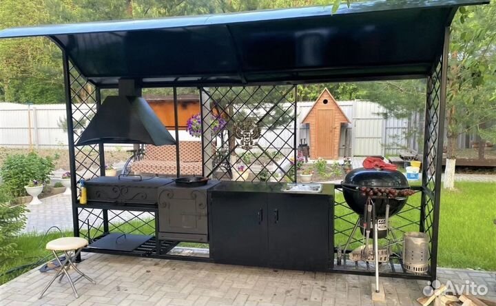 Мангалы loft с печью и крышей