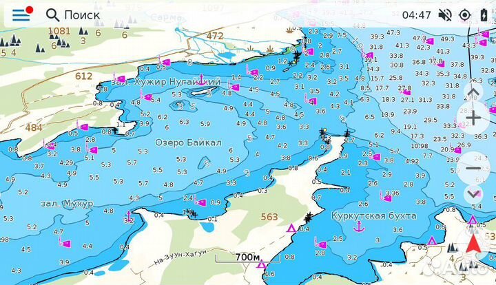Карта Байкала и Иркутского вдхр - Android