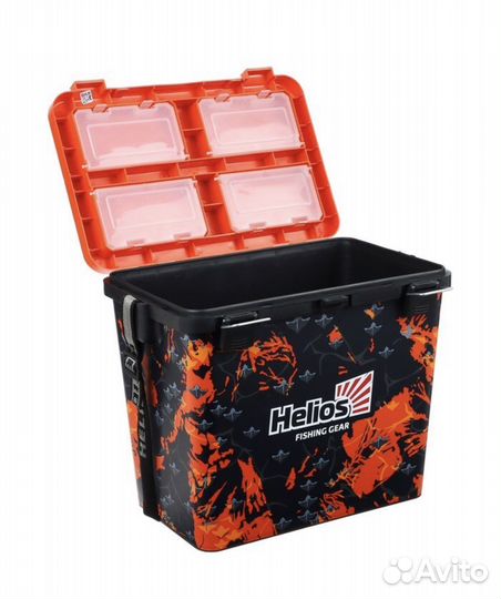 Ящик рыбака зимний Helios shark оранжевый