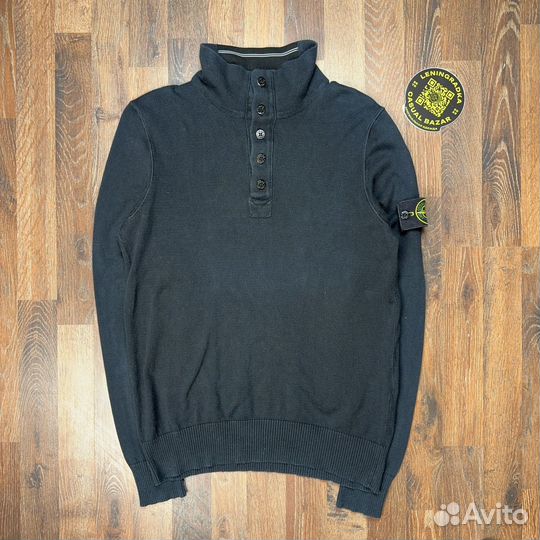 Stone Island Black Cotton Pullover Jumper