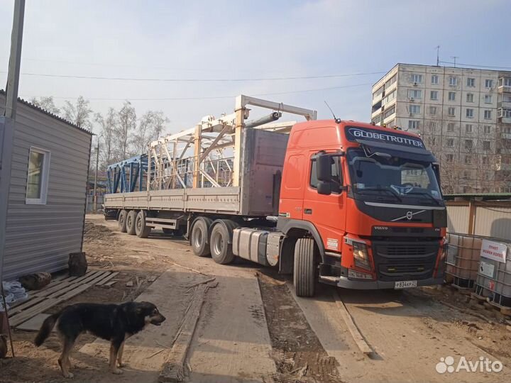 Услуги длинномеров,бортовые полуприцепы 12-13,6 м