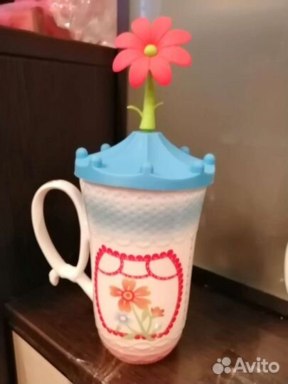 Кружка керамическая цветок