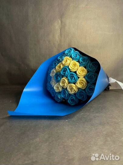 Розы из Белого Шоколада - 29 шт в Букете