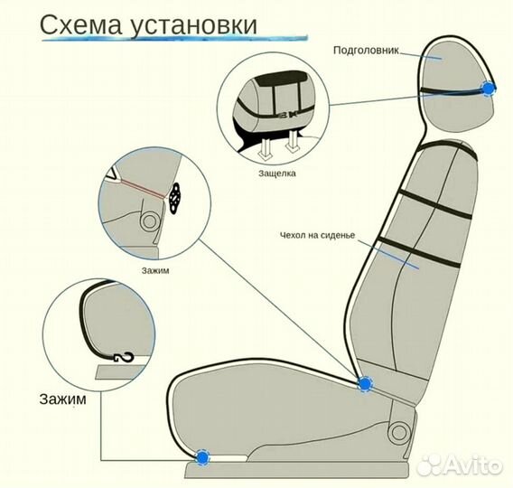 Меховые накидки на сиденья натуральный волк