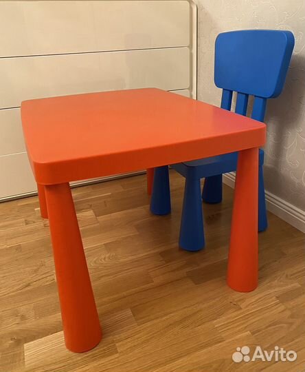 Детский стол и стул IKEA маммут