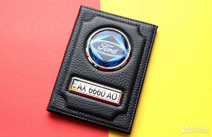 Обложка для автодокументов с лого и номером