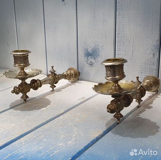 Подсвечники бронза, латунь