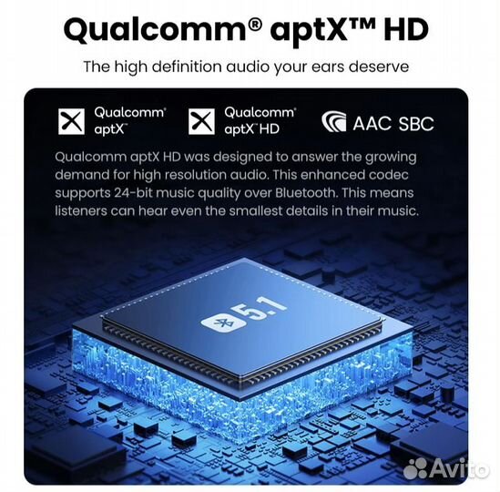 Bluetooth 5.1 ресивер с aptX HD Ugreen