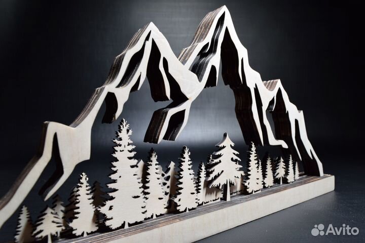 Декор для дома и интерьера. Горы с лесом