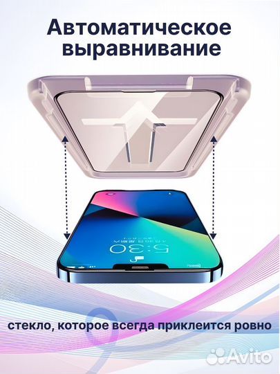 Самоклеющееся защитное стекло на iPhone