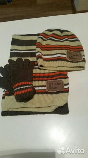 Комплект шапка, шарф, перчатки