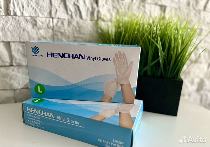 Перчатки виниловые