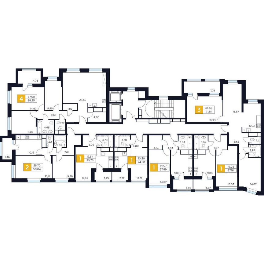 3-к. квартира, 71,8 м², 2/12 эт.