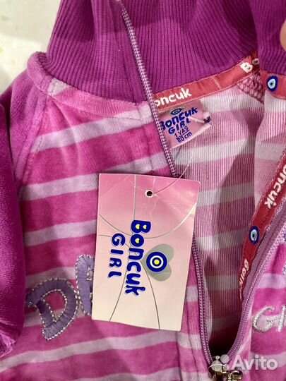 Толстовка для девочки велюровая, размер 80