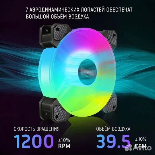 Набор управляемый RGB Кулер 3шт+Пульт CoolMoon