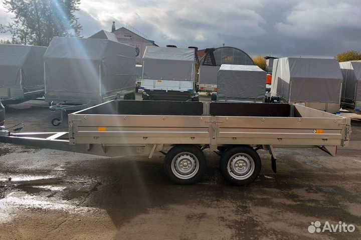 Двухосный прицеп 3.5х2.0 с колёсами под платформой