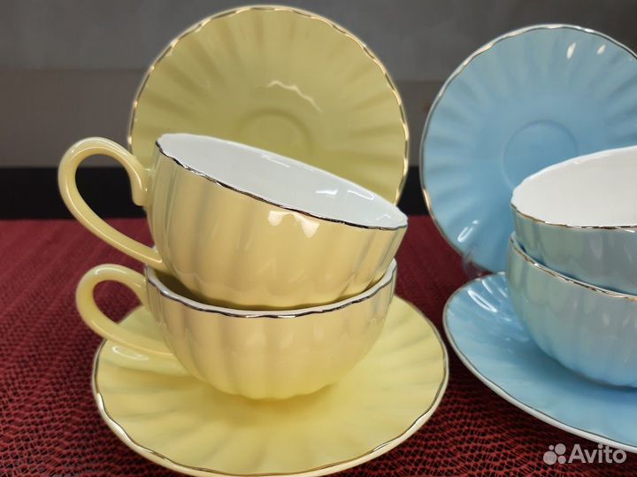 Чайные пары Вивьен (чашка 200 мл, 15 см блюдце)