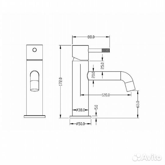 Смеситель для раковины, Boheme, 461-GM