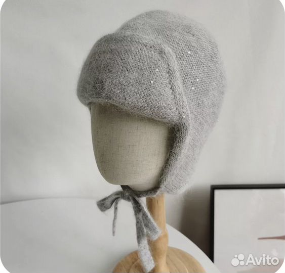 Шапка ушанка из ангоры