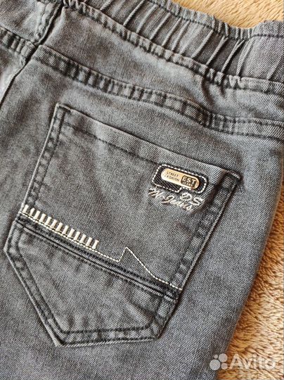 Шорты джинсовые на резинке, на мальчика р. 152-158