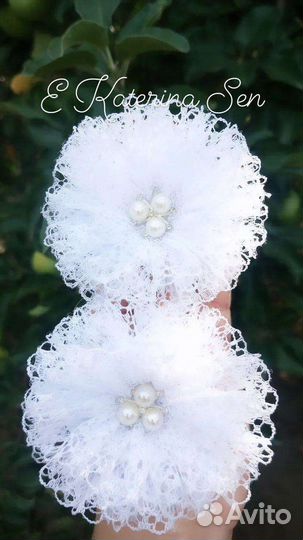 Банты для волос белые