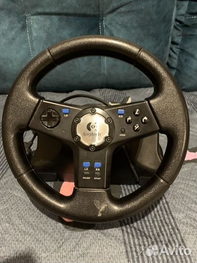 Игровой руль с педалями на PS2 logitech Rally