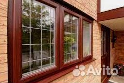 Окна пластиковые коричневые