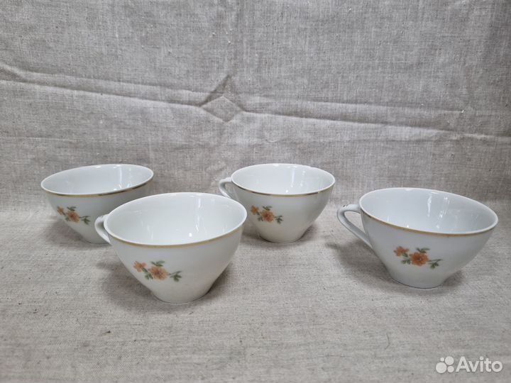 Кофейный набор 4 чашки 6 блюдец Болгария Китка