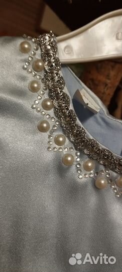 Нарядное платье 98 голубое