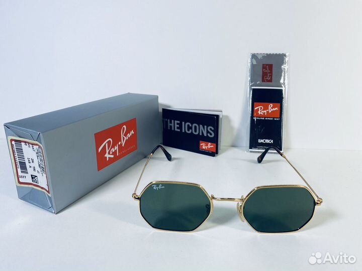 Очки Ray Ban Octagonal RB 3556N 001 золото,стекло