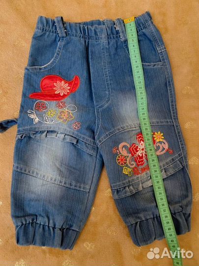 Джинсы новые на девочку 1 год 80 см