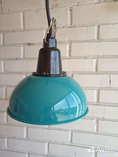 Светильники эмалированные бирюзовые редкие СССР