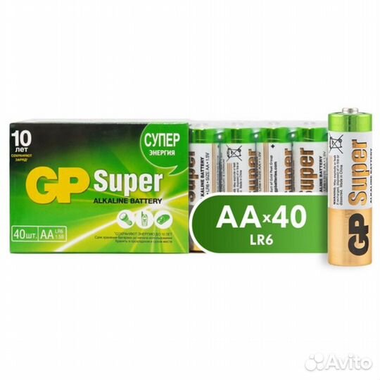 Батарейки GP 15A-2crvs40 AA 40шт #232414