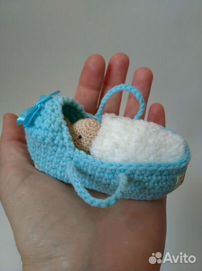 Зайчик в люльке, ручная работа, сувенир