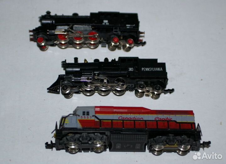 Паровозы, тепловоз, кран к жд на 9мм