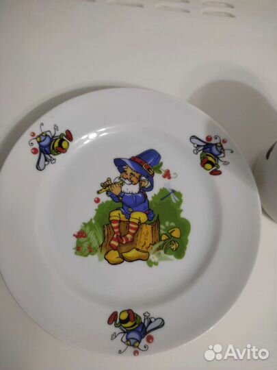 Детская кружка и тарелка фарфор