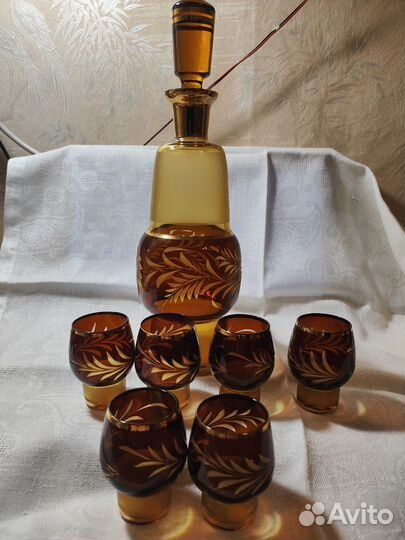 Графин с рюмками коньячный Bohemia